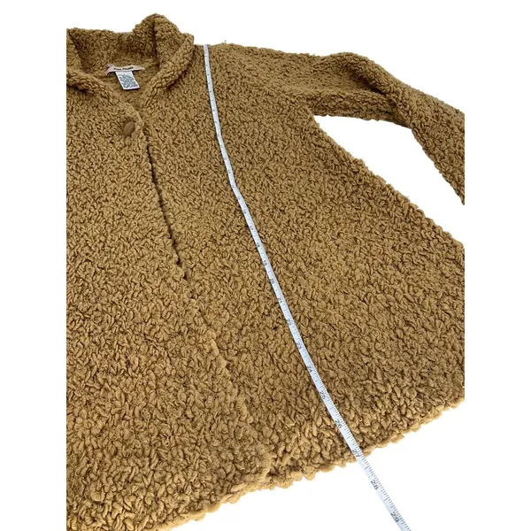 Free People Tan Knit Button-Up Cardigan Sweater Womens L Wool Blend cozy comfy - Image 7