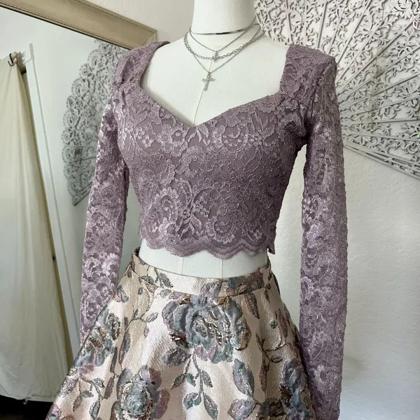 Fairy Core Lace & Tulle Skirt Cropped Mini Skirt 2 Piece Set Size 5 / S - Image 3