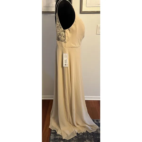 Azazie "Thana" Dress Champagne~Bridesmaid Formal Event Prom Wedding Size A16 NEW - Image 8