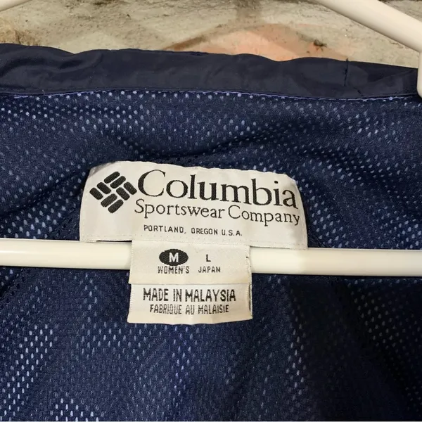Vintage Purple Columbia Long Thin Lightweight Windbreaker Jacket w Logo Spellout - Image 4