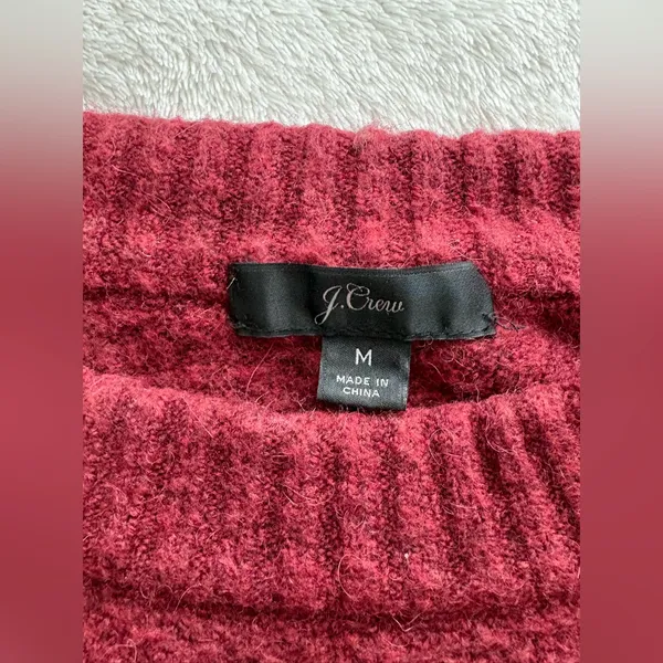 J. Crew Women’s Wool Blend Crewneck Sweater Red - Image 4