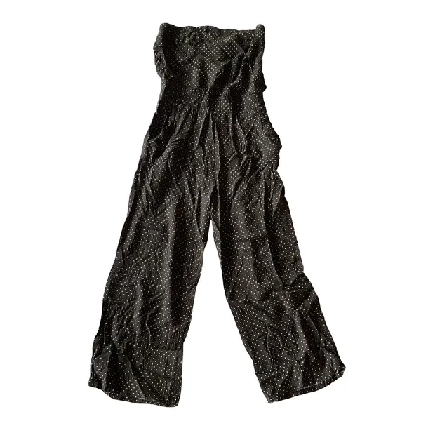 Full Tilt Black Polka Dot Strapless Jumpsuit - Image 6