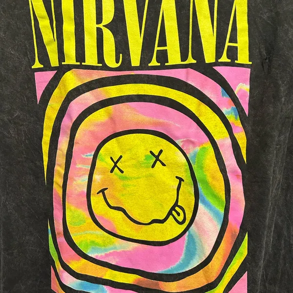 NIRVANA Black Tee with Vibrant Graphic Large - Image 4
