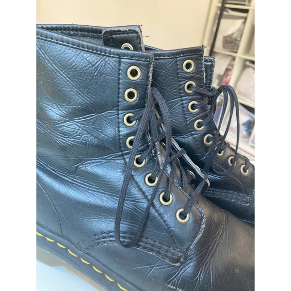 Dr. Martens Docs Vegan Faux Leather 1460 Felix Lace Up Punk Combat Boots 7 - Image 2