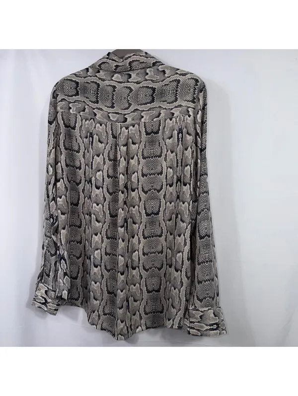 Express Portofino Snakeskin Print Shirt Women’s M - Image 7