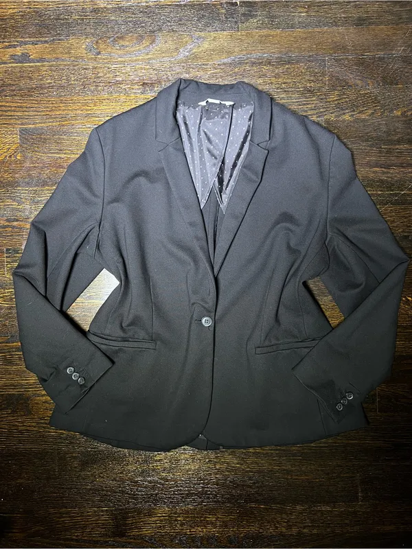 Old Navy Classic Ponte Knit Blazer Black XL - Image 3