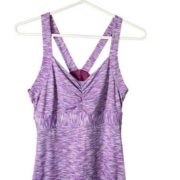 PrAna Women's Amaya Eggplant Purple Space Dye Shelf‎ Bra Racerback Dress Size S - Image 2