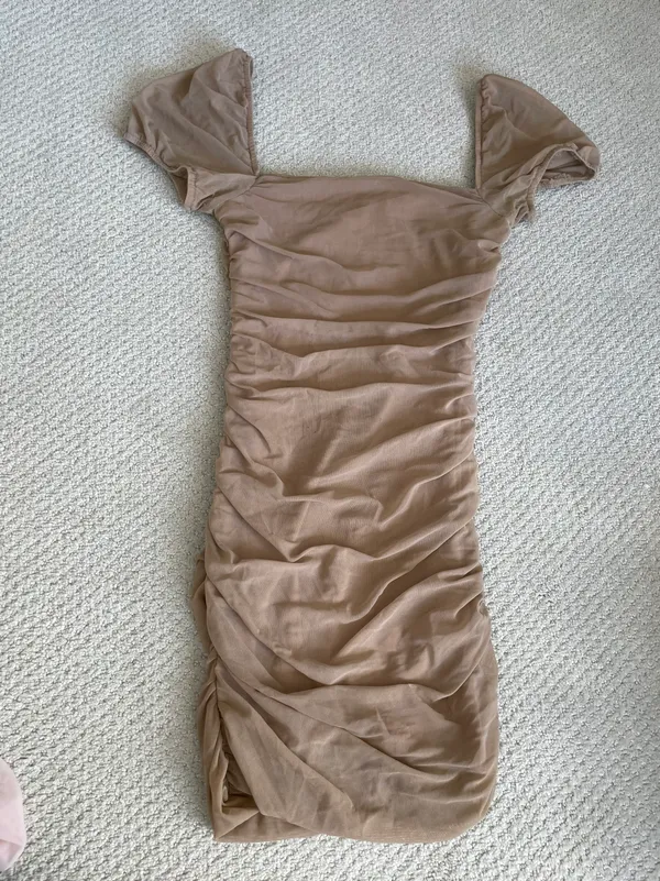 Tan Mini Dress - Image 6