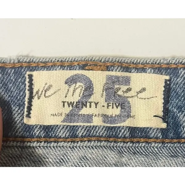 Free People Parker Wrap Distressed Denim Mini Skirt Blue Light Wash sz. 25 - Image 4