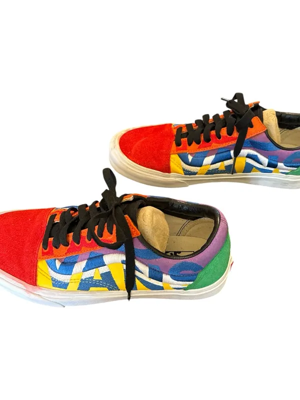 Vans Multicolor Purple Blue Orange Red Yellow Canvas Low-Top Sneaker - Image 4