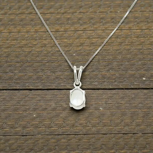 1.33 Carat Oval Moonstone Solitaire Pendant in 925 Sterling Silver - Image 3