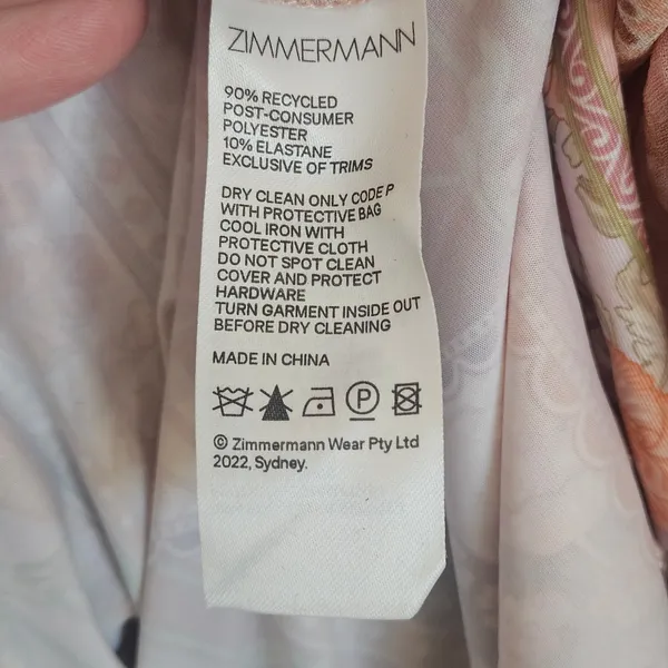 Zimmermann Kaleidoscope Tubular Midi Dress Red Swirl Floral Sz‎ US 2P NEW $1150 - Image 8