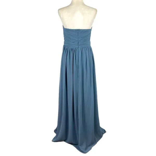 Lulus Endless Glamour Slate Blue Strapless Maxi Dress XL – Pleated Wedding Guest - Image 12