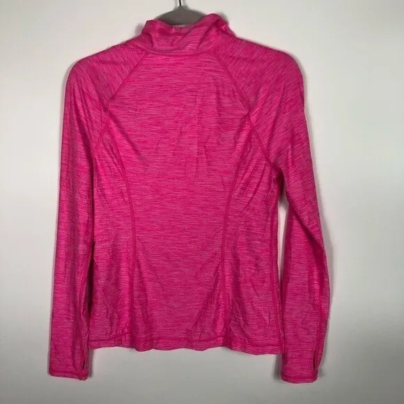 Zella Women's‎ Athletic Zip Neck Long Sleeve Shirt Bright Pink Heathered Size M - Image 9