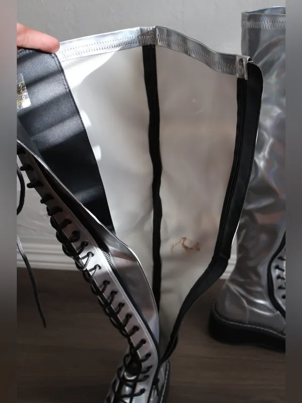 like new open box Demonia Over the Knee Combat Boots Size 6 WOMENS - Image 11