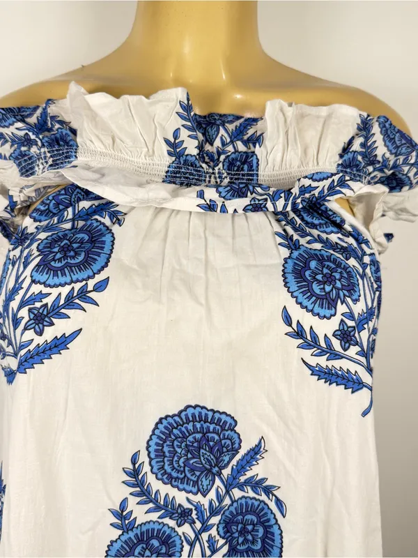 Fancy Loose Tiered Ruffle Maxi Dress Sz L Cotton Cottagecore Prairie Floral - Image 2
