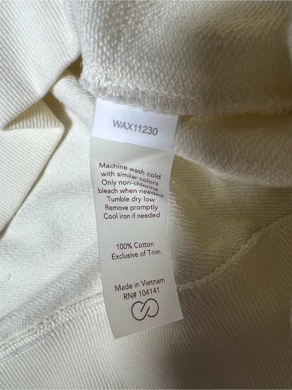 Calia Cream Mock Henley Sweatshirt Boxy Size Large - Image 6