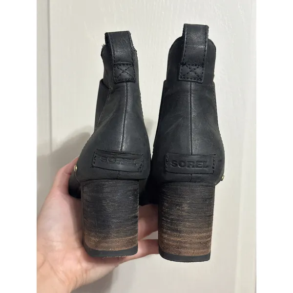 Sorel Addington Chelsea Leather Boots Block Heel Minimalist Gorp Waterproof - Image 5