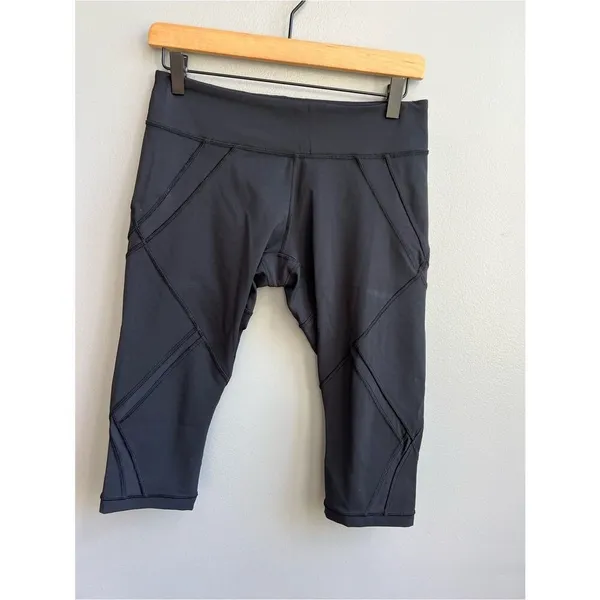 Lululemon Cool To Street Crop Mesh Leggings Black Cropped Active Tights Size 8 - Image 5