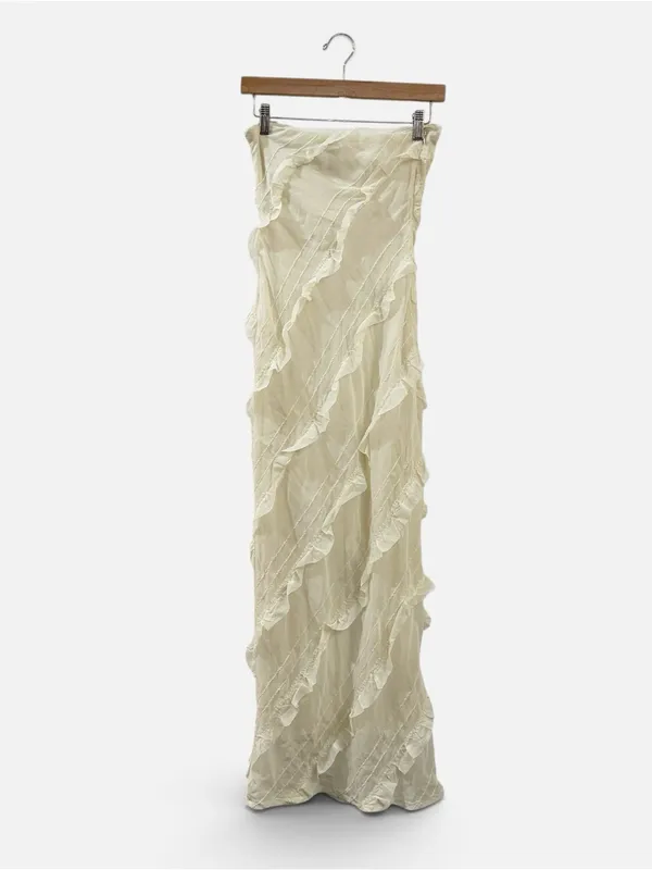 Princess Polly Boyle Maxi Dress Yellow Size 2 Strapless - Image 7