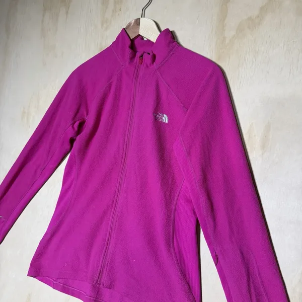The North Face Women's Medium Pink Full Zip Fleece Jacket Outdoor Hiking - Image 2