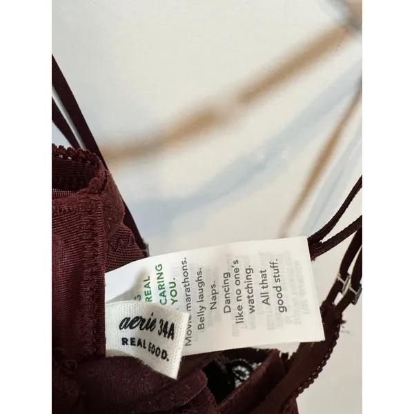 Brand New Aerie Real Power Wireless Push up Joy Lace Bra Women's Royal Berry 34A - Image 5