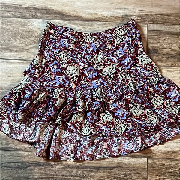 Free people purple floral ruffled mini skirt - Image 2