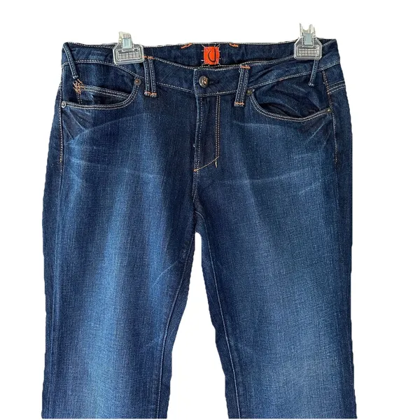 VTG U by‎ Yanuk Flared Bootcut Blue Jeans 28 Dark Wash 90s - Image 3