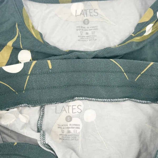 Lates Womens‎ Berries Print Modal Blend Lounge Sleepwear Pajama Set Size S Green - Image 2