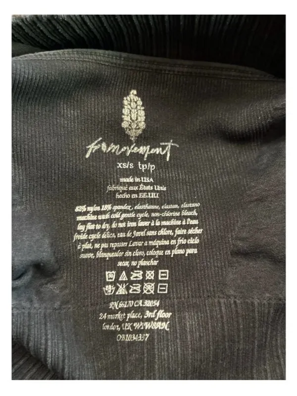 FP Movement Washed Black Good Karma Square Neck XS Washed Black Sports Bra NWOT - Image 6