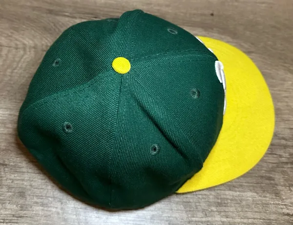New Era Oakland Athletics A's Fitted 59Fifty Sz 7 3/8 MLB Green Yellow On Field - Image 6