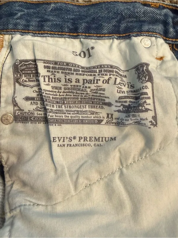Levi's Premium 501 '81 High Rise Straight Leg Blue Jeans w26 L31 - Image 6