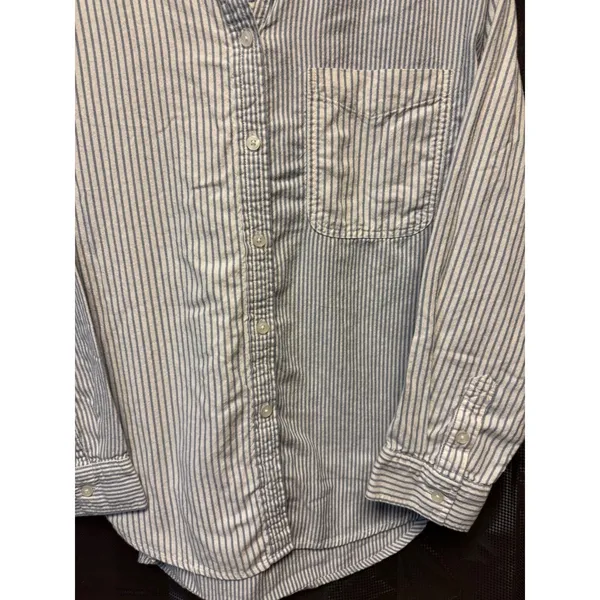 American Eagle Women's Top Button Up Shirt Small Boyfriend Fit Preppy Academia - Image 3