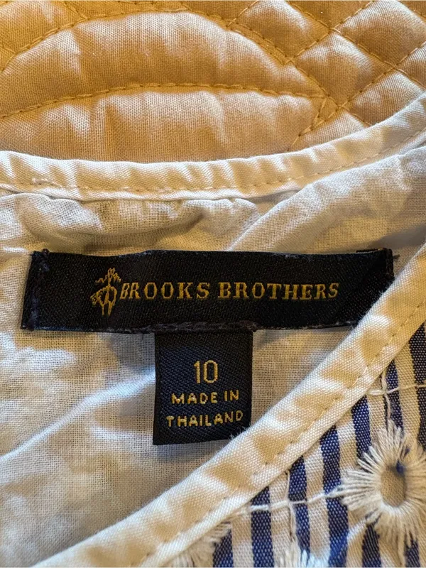 Brooks Brothers Broderie Anglaise Mini Dress Blue White Eyelet Embroidered Sz 10 - Image 8
