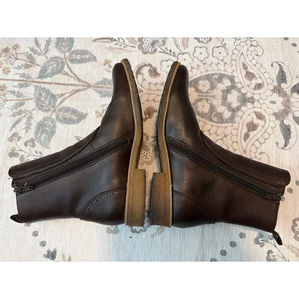 Brave Gentleman Brown faux vegan leather combat style boots Size 37 US 6.5 - Image 5