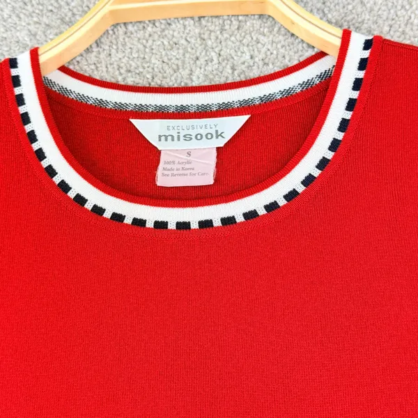 Exclusively Misook Knit Shell Women S Red Sleeveless Tank Top Elevated‎ Basic - Image 3