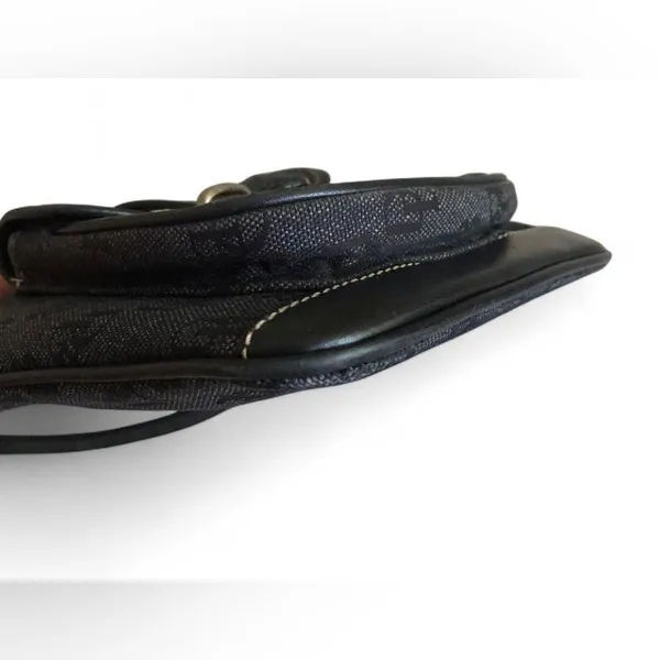 DOONEY & BOURKE Dark Grey Canvas Leather Trims Small Crossbody Bag - Image 9
