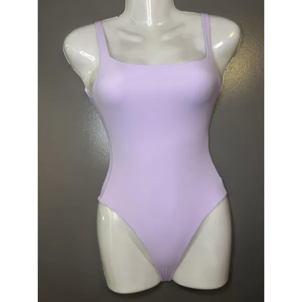 Skims Bodysuit Womens XXS Purple Square Neck High Leg Thong Stretch Shapewear - Image 2
