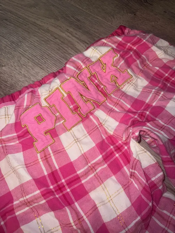 PINK Victoria’s Secret VINTAGE STYLE 2008 OG VS PINK Y2K Hot Pink Plaid Pj Pants - Image 5