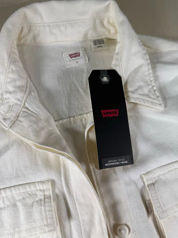 Levi's L93808 Womens White Ainsley Denim Utility Dress Size Small (NWT) - Image 2
