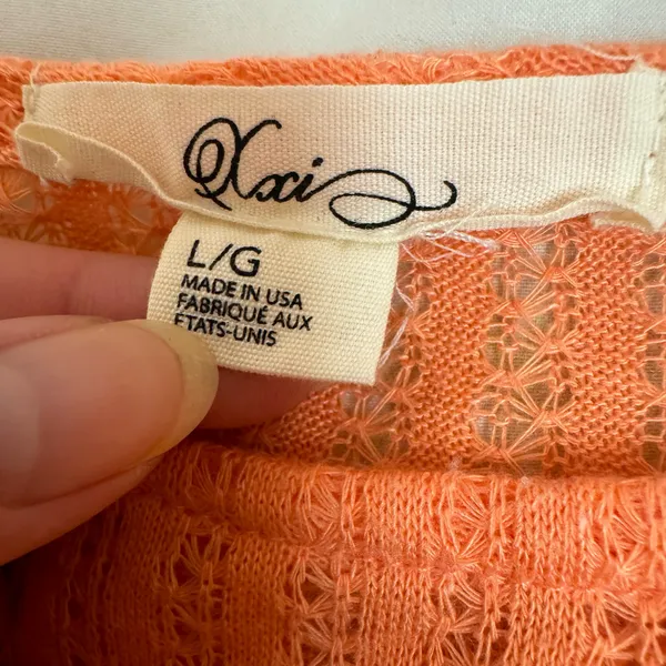 Orange Beachy Sheer High Low Top Size Large - Image 4
