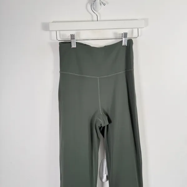 Lululemon Groove Nulu High Rise Flared Pant Grey Sage Green 32" Gym Yoga Women 4 - Image 4
