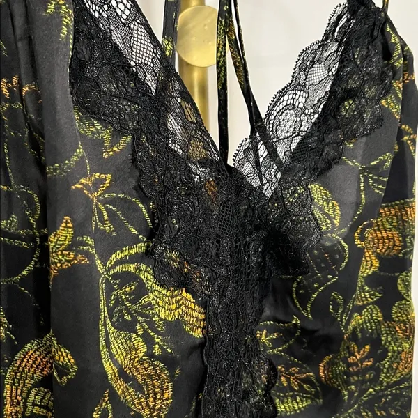 NWT Free People Off the Coast Cami Lace Black Strappy Relaxed Fit Elegant Tank - Image 7