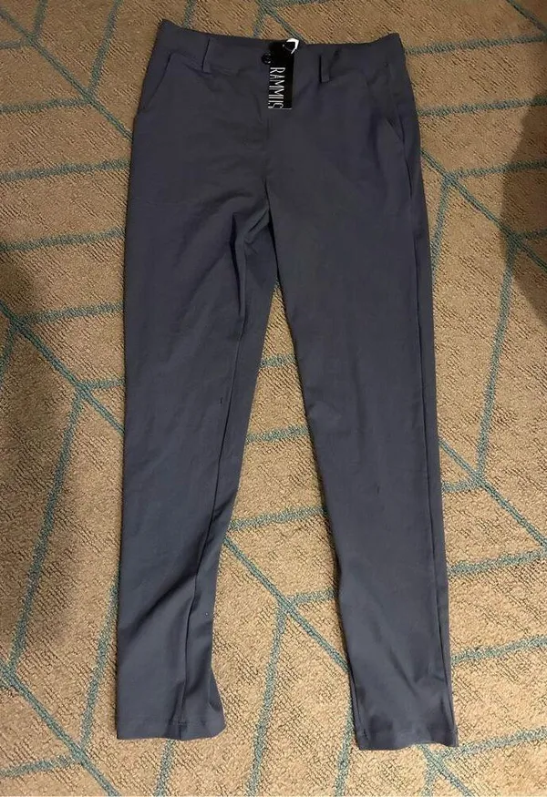 NEW Yoga Dress Pants Pockets Stretch Career Leggings Easy Hem Skinny M - Image 3