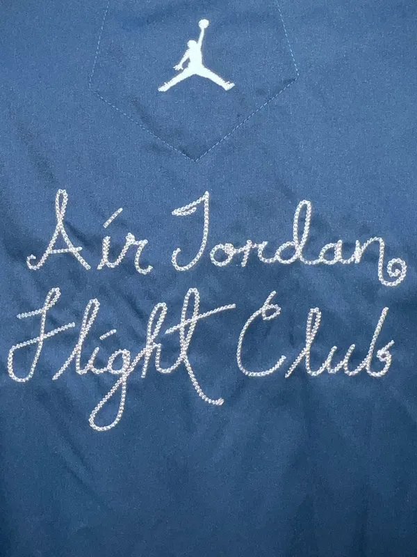 Jordan Blue Button Down Shirt‎ with White Embroidered Air Jordan Script - Image 3