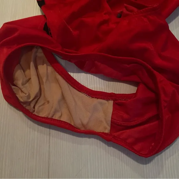One Piece Red vintage swimsuit with bows - Image 6