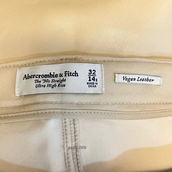Abercrombie & Fitch Vegan‎ Leather 90s Straight Ultra High Rise Pants 32/14s - Image 4