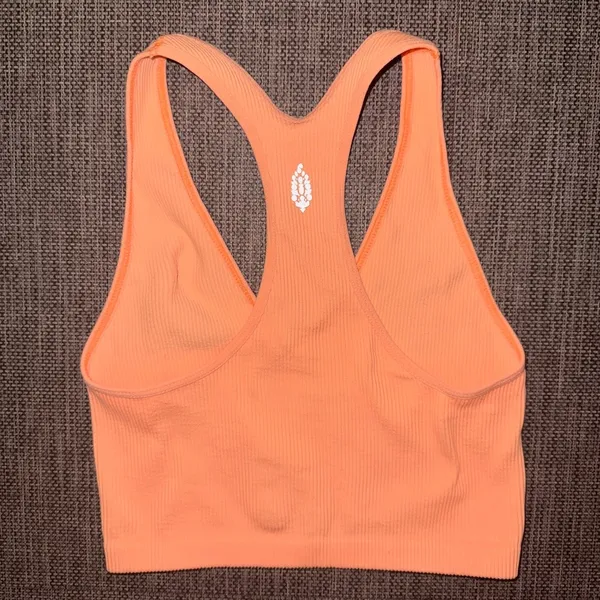 Free People Seamless Orange Sports Bra - Image 2