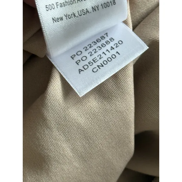 Papell Studio Metallic Draped Knit Dress Gown V-Neck NWT US 12 Beige Biscotti - Image 10