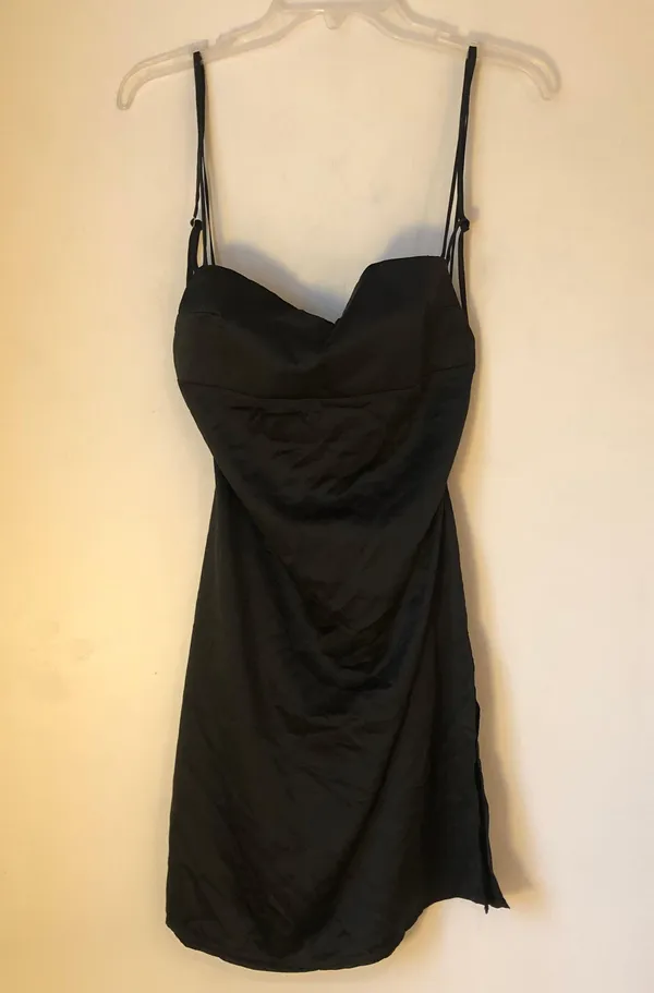 Princess Polly Black Satin Kendra Backless Slip Dress 10 - Image 2